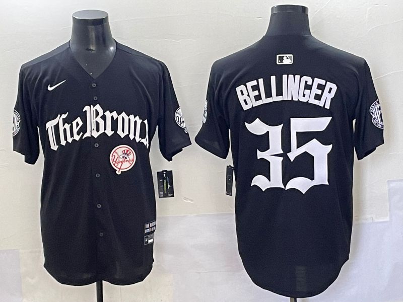Men 2025 New York Yankees 35 Bellinger Black Five generations Joint Name Nike MLB Jersey style 7